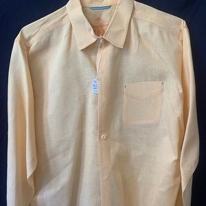 Apricot linen long sleeve shirt